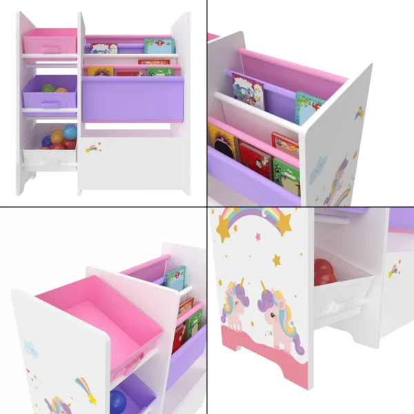 En.casa Kinderregal Vimianzo In Lila Rosa (H)60cm (B)65cm (T)30cm 7